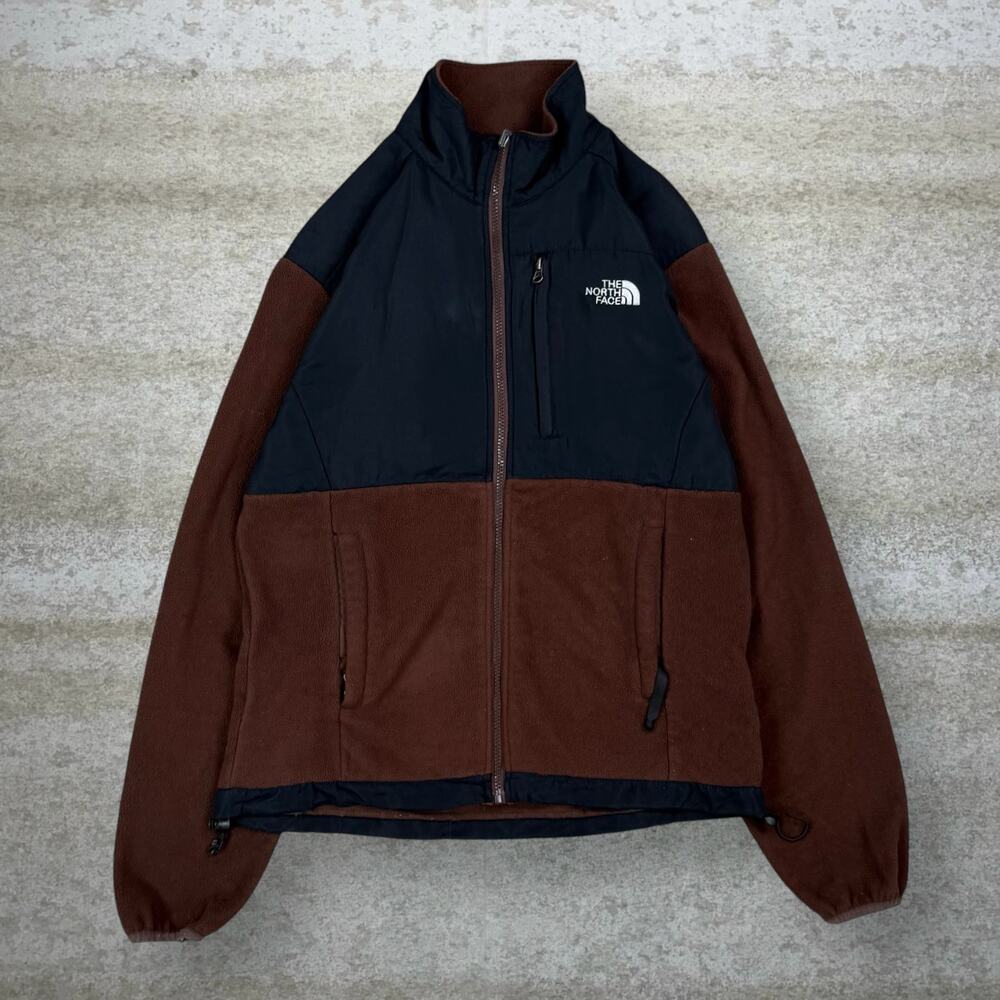 Vintage Y2K The North Face Fleece Jacket Mens M Brown Black White Full Zip